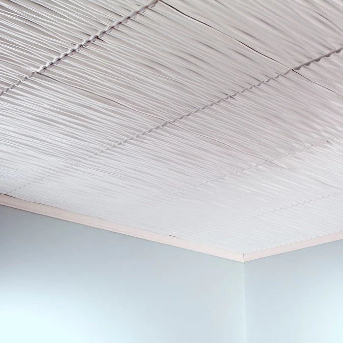 Fasade 2-ft x 2-ft Dunes Horizontal Gloss White PVC Surface-mount Ceiling Tile (5-Pack, 20-sq ft / Case) - Image 4