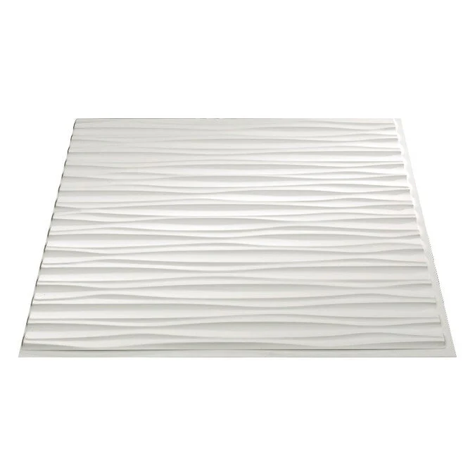 Fasade 2-ft x 2-ft Dunes Horizontal Matte White PVC Surface-mount Ceiling Tile (5-Pack, 20-sq ft / Case) - Image 3