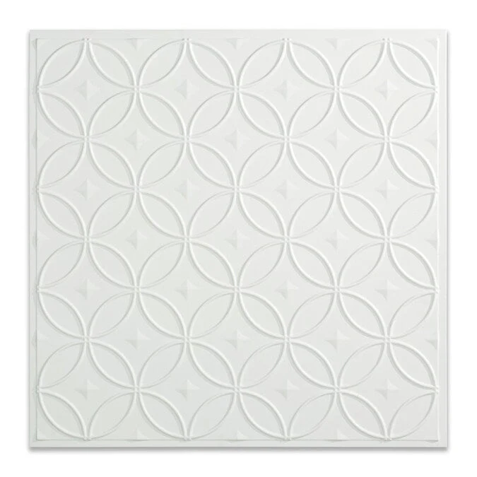 Fasade 2-ft x 2-ft Rings Gloss White PVC Drop Ceiling Tile (5-Pack, 20-sq ft / Case) - Image 2