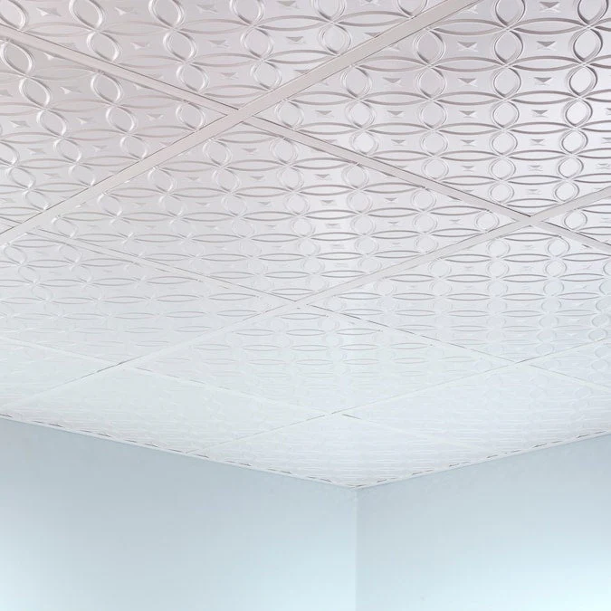 Fasade 2-ft x 2-ft Rings Gloss White PVC Drop Ceiling Tile (5-Pack, 20-sq ft / Case) - Image 3