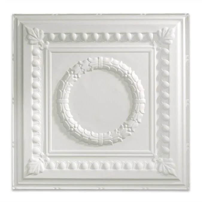 Fasade 2-ft x 2-ft Rosette Matte White PVC Drop Ceiling Tile (5-Pack, 20-sq ft / Case) - Image 2