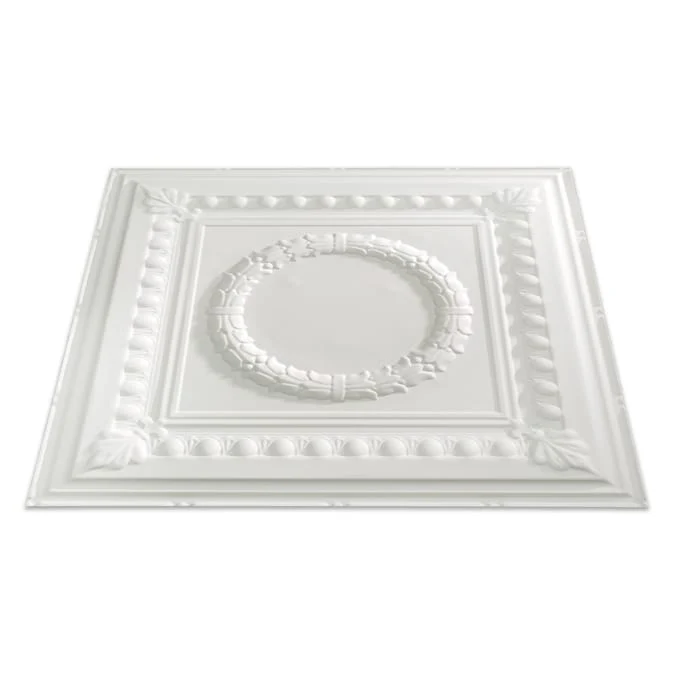 Fasade 2-ft x 2-ft Rosette Matte White PVC Drop Ceiling Tile (5-Pack, 20-sq ft / Case) - Image 3