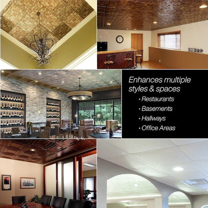 Fasade 2-ft x 2-ft Square Matte White PVC Drop Ceiling Tile (5-Pack, 20-sq ft / Case) - Image 5