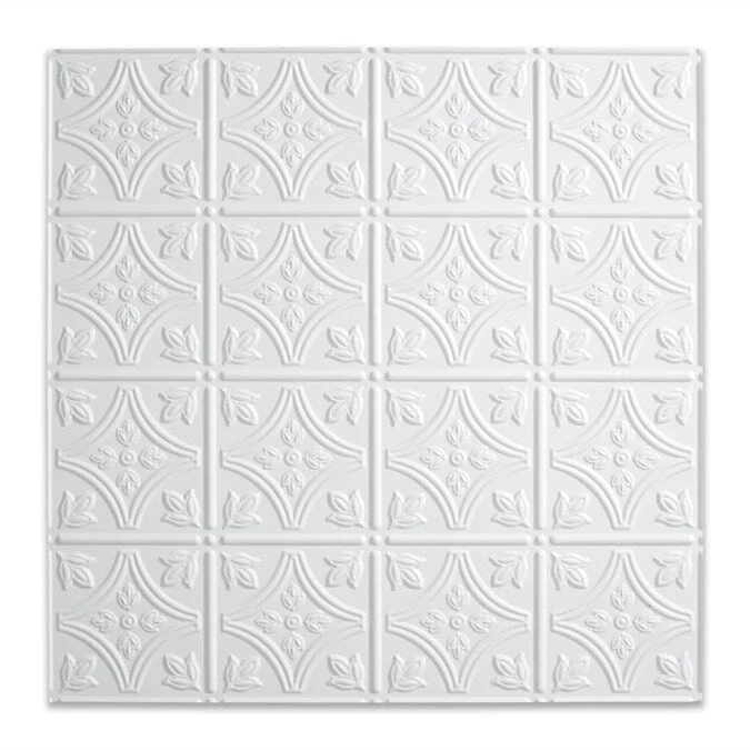 Fasade 2-ft x 2-ft Traditional 1 Gloss White PVC Drop Ceiling Tile (5-Pack, 20-sq ft / Case) - Image 2