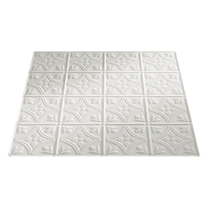 Fasade 2-ft x 2-ft Traditional 1 Matte White PVC Drop Ceiling Tile (5-Pack, 20-sq ft / Case) - Image 3