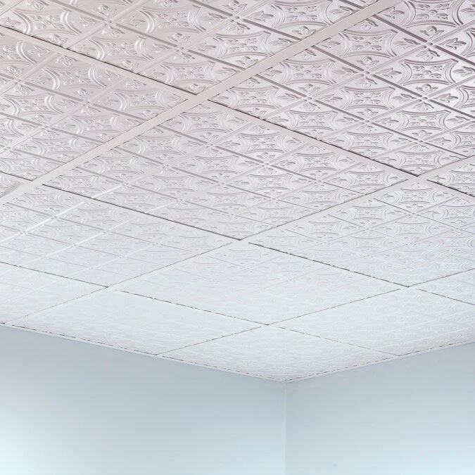 Fasade 2-ft x 2-ft Traditional 1 Matte White PVC Drop Ceiling Tile (5-Pack, 20-sq ft / Case) - Image 4