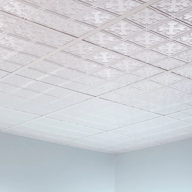 Fasade 2-ft x 2-ft Traditional 10 Gloss White PVC Drop Ceiling Tile (5-Pack, 20-sq ft / Case) - Image 4
