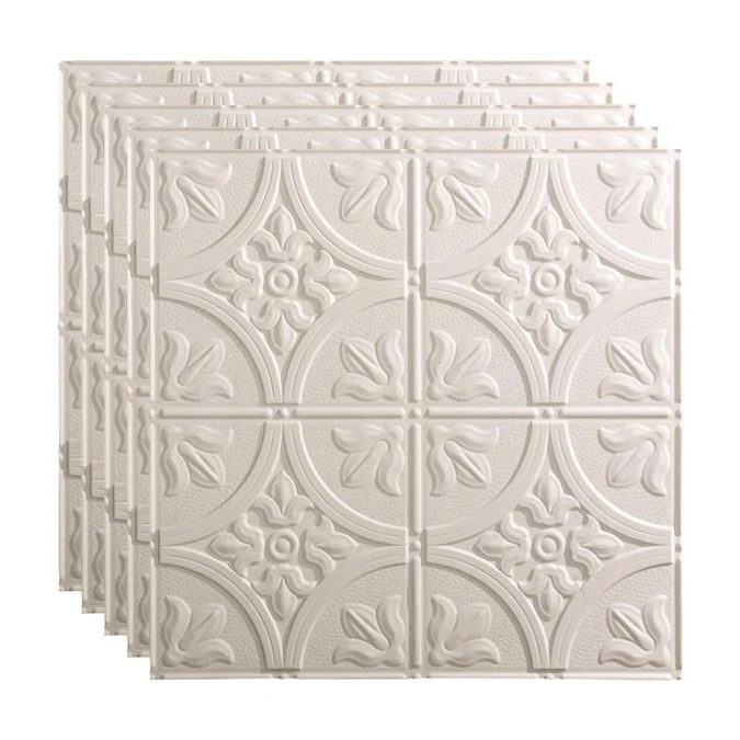 Fasade 2-ft x 2-ft Traditional 2 Gloss White PVC Drop Ceiling Tile (5-Pack, 20-sq ft / Case)
