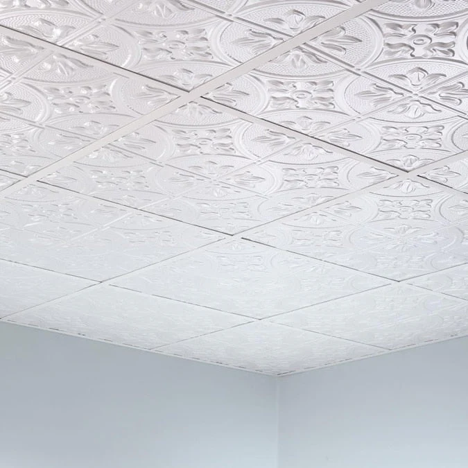 Fasade 2-ft x 2-ft Traditional 2 Gloss White PVC Drop Ceiling Tile (5-Pack, 20-sq ft / Case) - Image 4