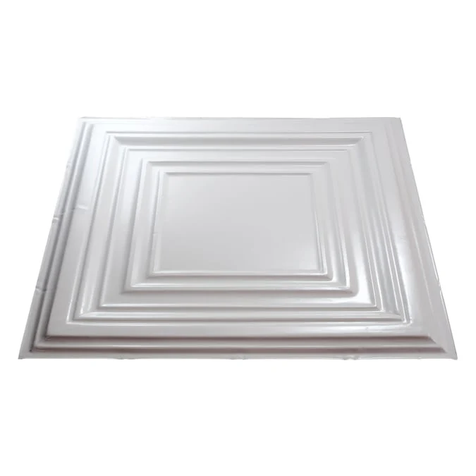 Fasade 2-ft x 2-ft Traditional 3 Gloss White PVC Drop Ceiling Tile (5-Pack, 20-sq ft / Case) - Image 3