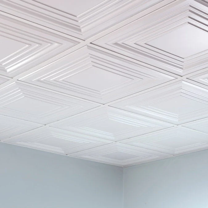 Fasade 2-ft x 2-ft Traditional 3 Gloss White PVC Drop Ceiling Tile (5-Pack, 20-sq ft / Case) - Image 4