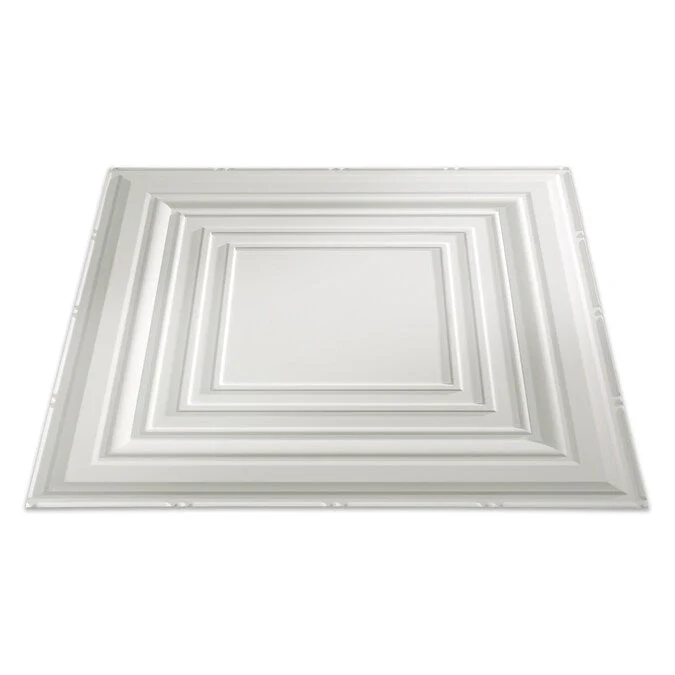 Fasade 2-ft x 2-ft Traditional 3 Matte White PVC Drop Ceiling Tile (5-Pack, 20-sq ft / Case) - Image 3