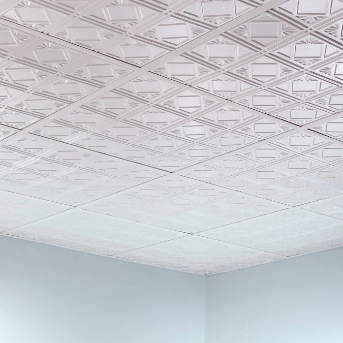 Fasade 2-ft x 2-ft Traditional 4 Matte White PVC Drop Ceiling Tile (5-Pack, 20-sq ft / Case) - Image 4