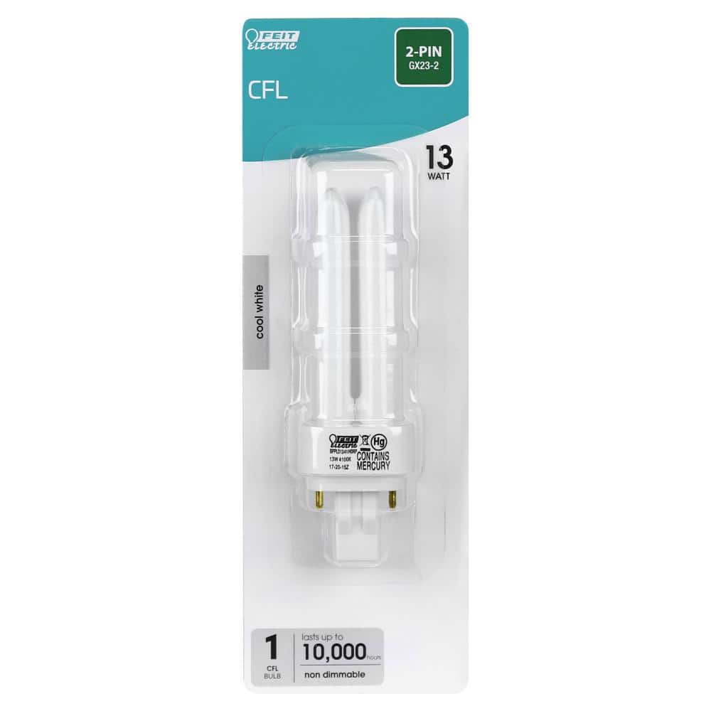 Feit Electric 13-Watt PL CFLNI Quad Tube, 2-Pin GX23-2 Base Compact Fluorescent Bulb, Cool White 4100K (1-Pack) - Image 4