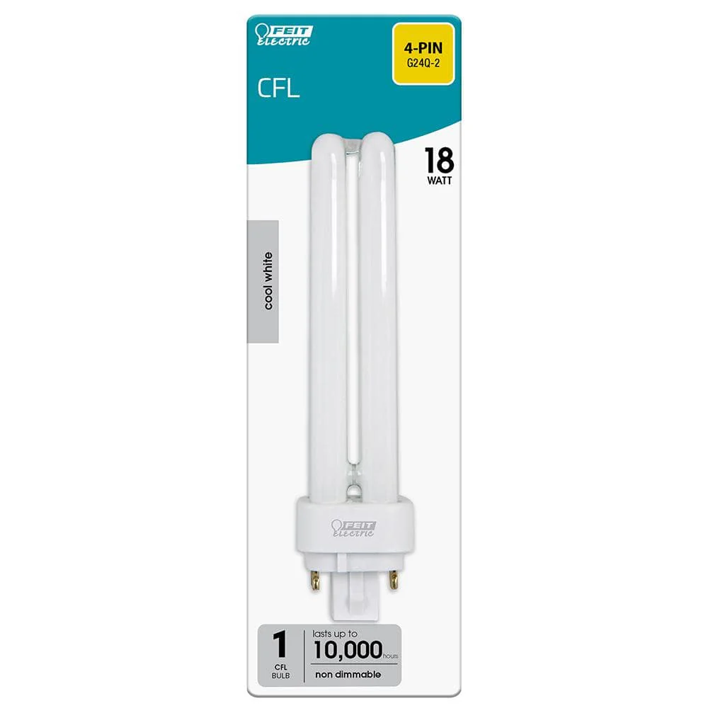 Feit Electric 18-Watt Equivalent PL CFLNI Quad Tube 4-Pin G24Q-2 Base CFL Bulb, Cool White 4100K (1-Pack) - Image 2
