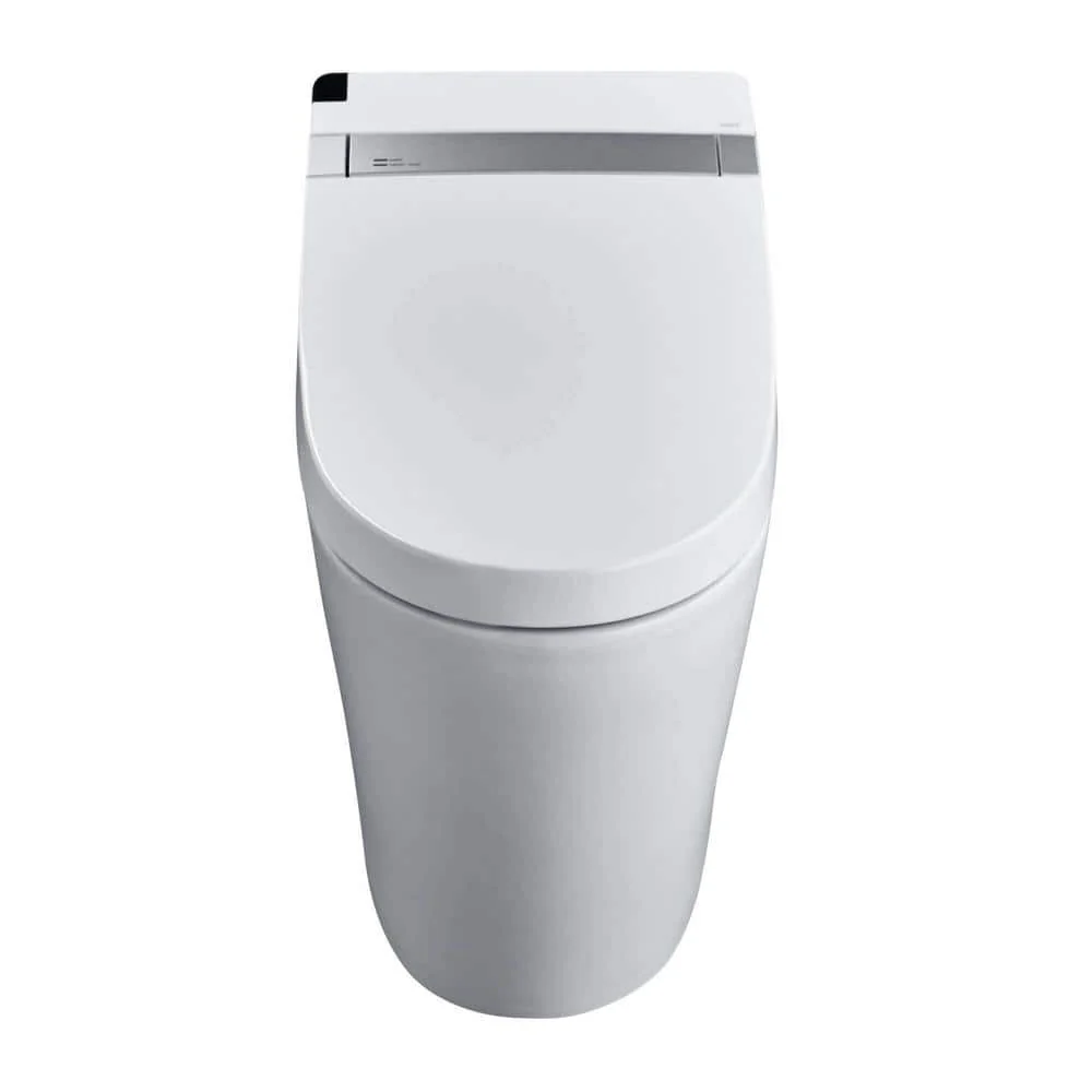 FINE FIXTURES Wave Dual Flush Elongated Toilet with Bidet Seat, White - Image 2