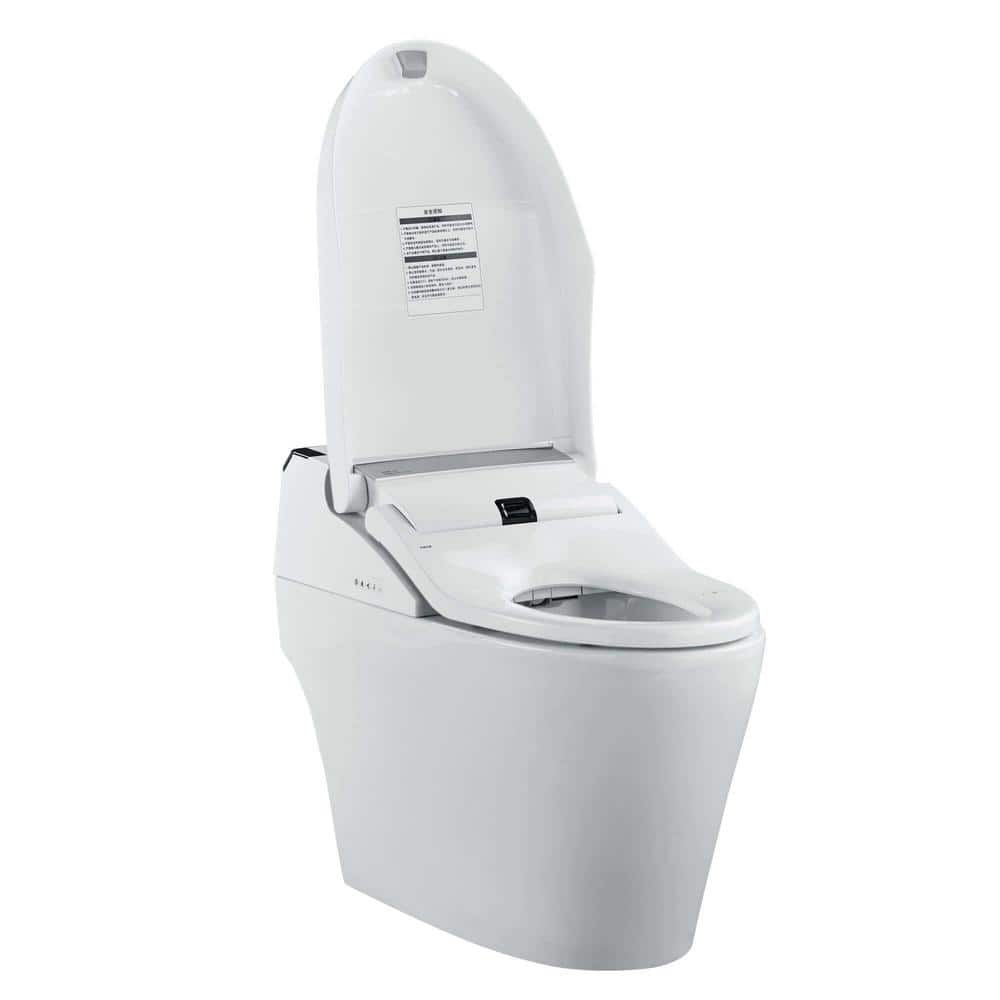 FINE FIXTURES Wave Dual Flush Elongated Toilet with Bidet Seat, White - Image 3