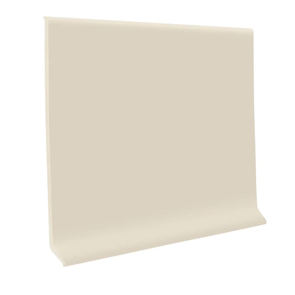 Flexco 4-in Almond Vinyl Floor Base, Straight Edge, 120-ft Roll