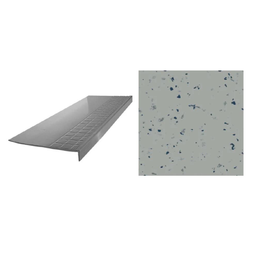 Flexco #800 Series 12.25-in x 54-in Light Gray Spextones Stair Tread - Image 3