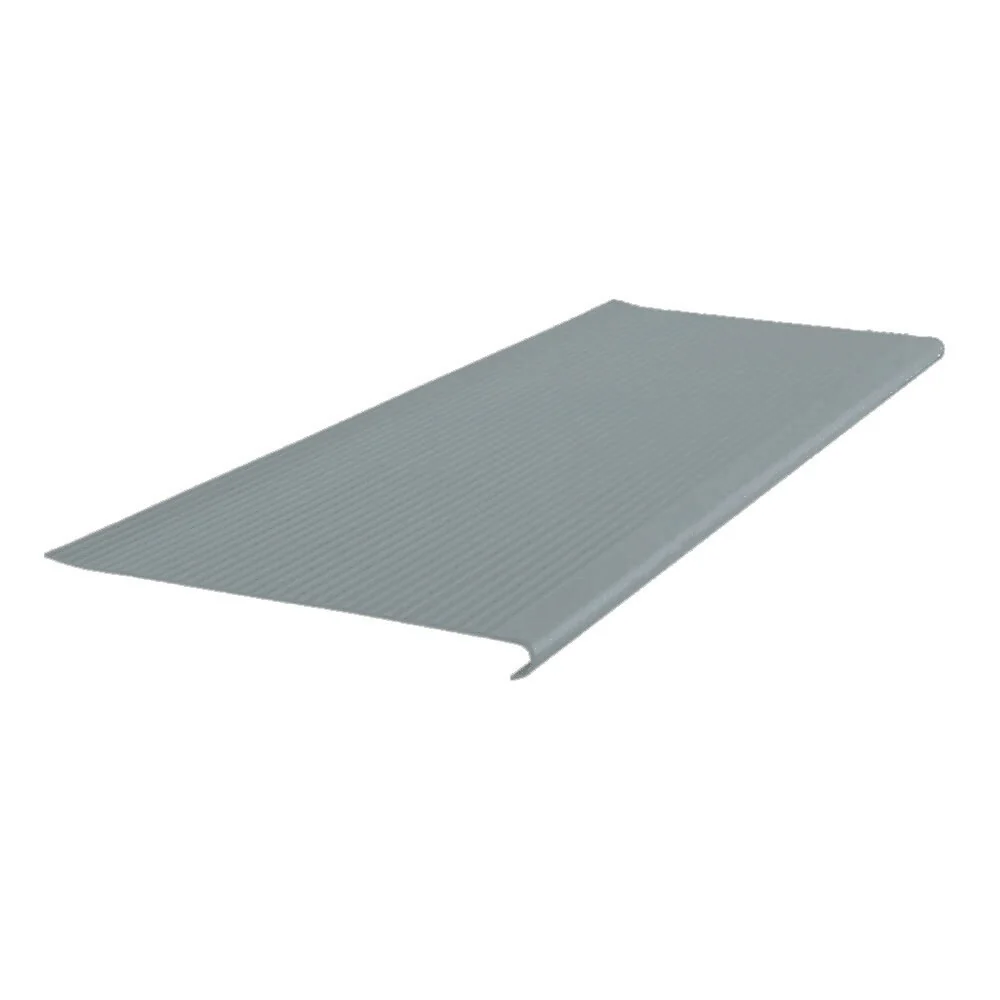 Flexco LVR Series Vinyl Stair Tread, 42-in L x 12-in W, Medium Gray