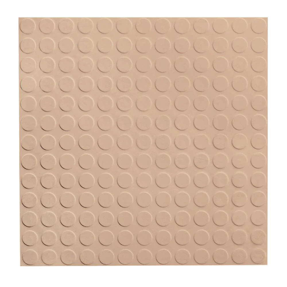 Flexco Rubber Tile (RBT) Radial Texture High Profile, 18 in x 18 in x 0.125 in, Doe