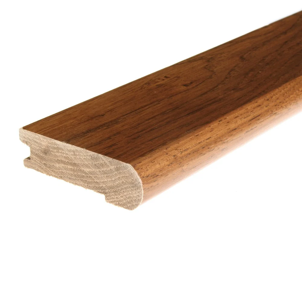 Flexco Solid Wood Stair Nose 2.75-in x 78-in Oxford Brown Prefinished Hickory Stair Nosing
