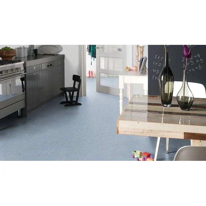 Forbo Flooring Systems Marmoleum Cinch Loc Seal Blue Heaven 10-mm T x 12-in W x 12-in L Waterproof Tile Look Laminate Flooring (6.78-sq ft / Carton) - Image 5