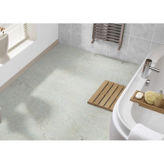Forbo Flooring Systems Marmoleum Cinch Loc Seal Seashell 10-mm T x 12-in W x 36-in L Waterproof Tile Look Laminate Flooring (20.34-sq ft / Carton) - Image 4