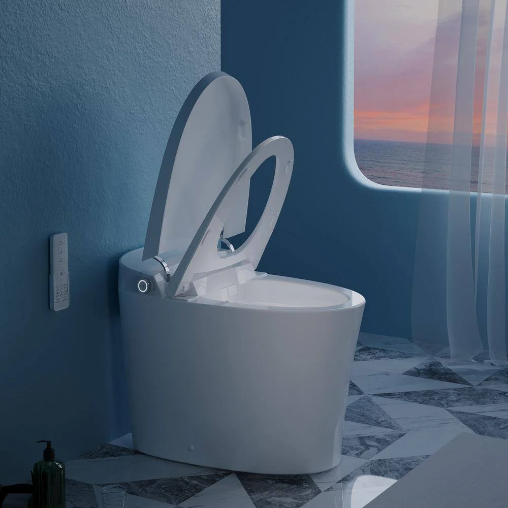 FORCLOVER 12-in-1 Dual Flush Elongated Smart Toilet with Heated Seat & Dryer in White - Image 2