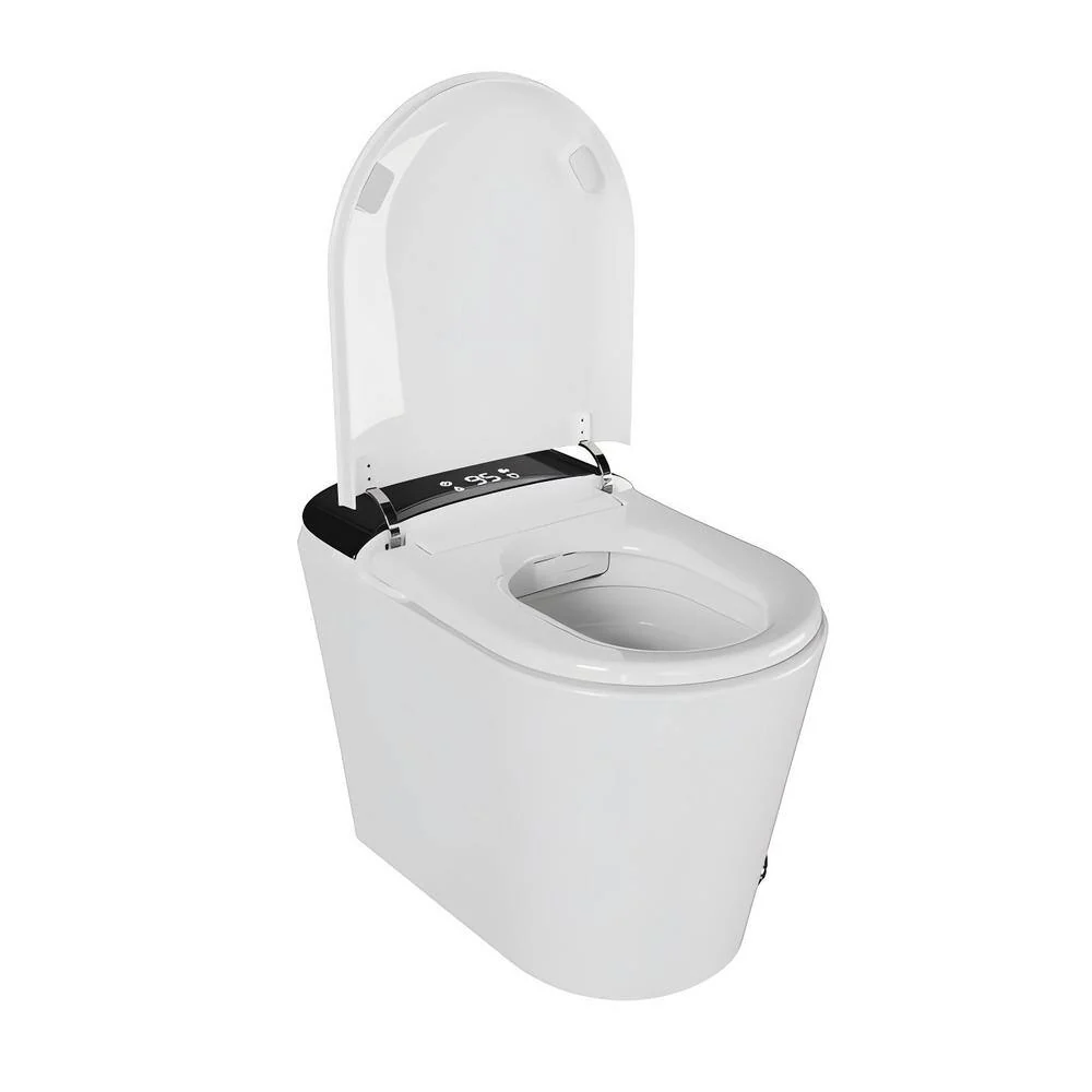 FORCLOVER Elongated Bidet Toilet with Auto Flush, Heated Seat, and Warm Air Dryer - White - Image 2
