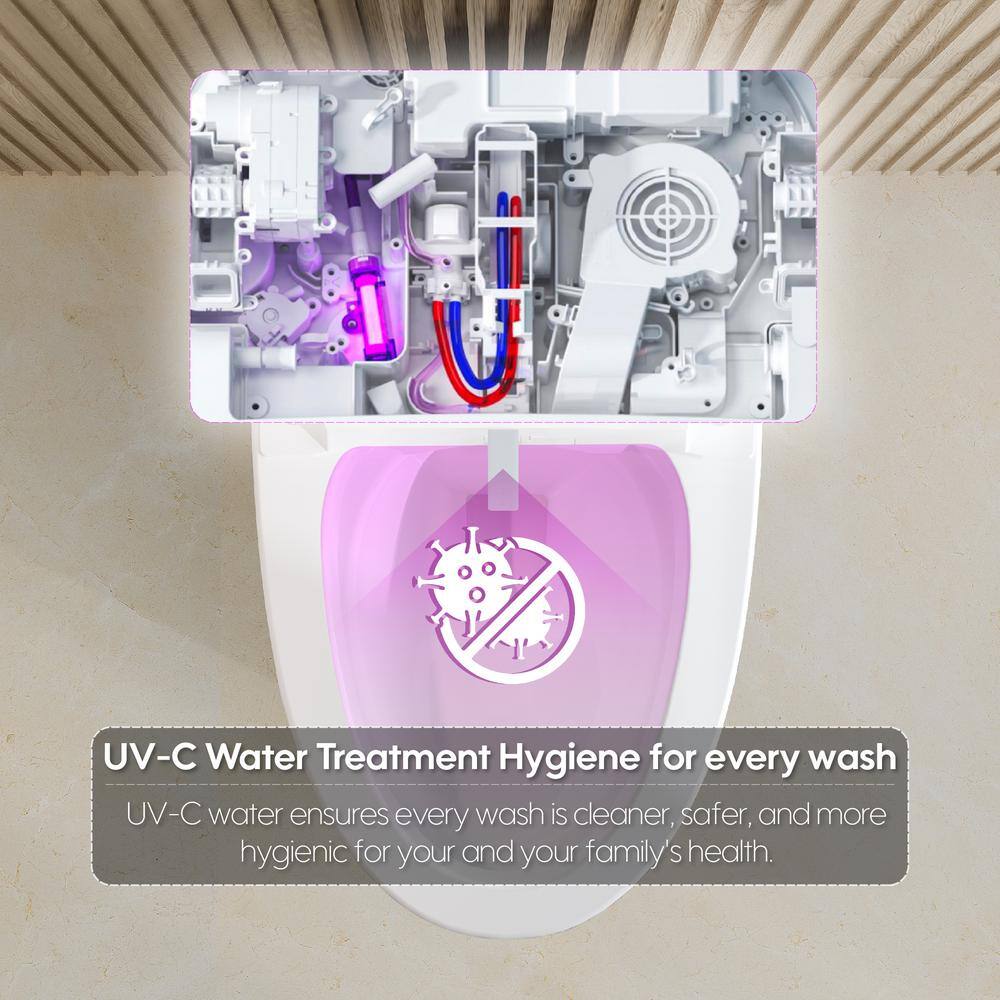 FORCLOVER Smart Dual Flush Elongated Toilet with Heated Seat & Dryer - Image 4