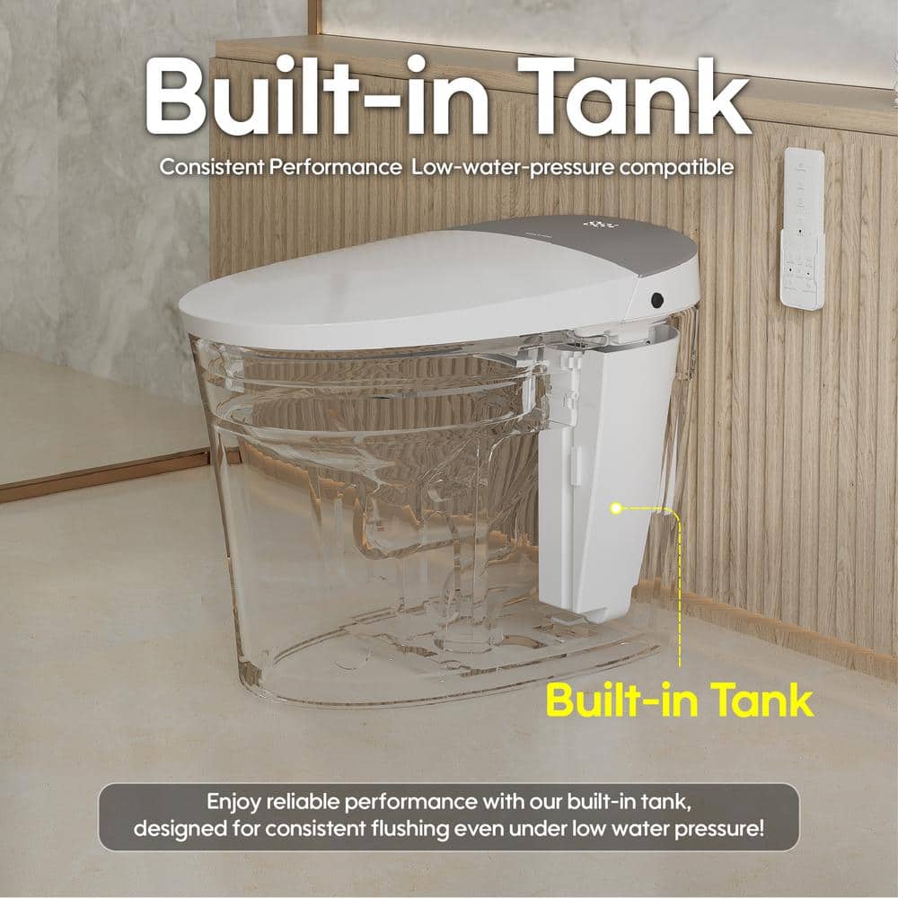 FORCLOVER Smart Dual Flush Elongated Toilet with Heated Seat & Dryer - Image 6