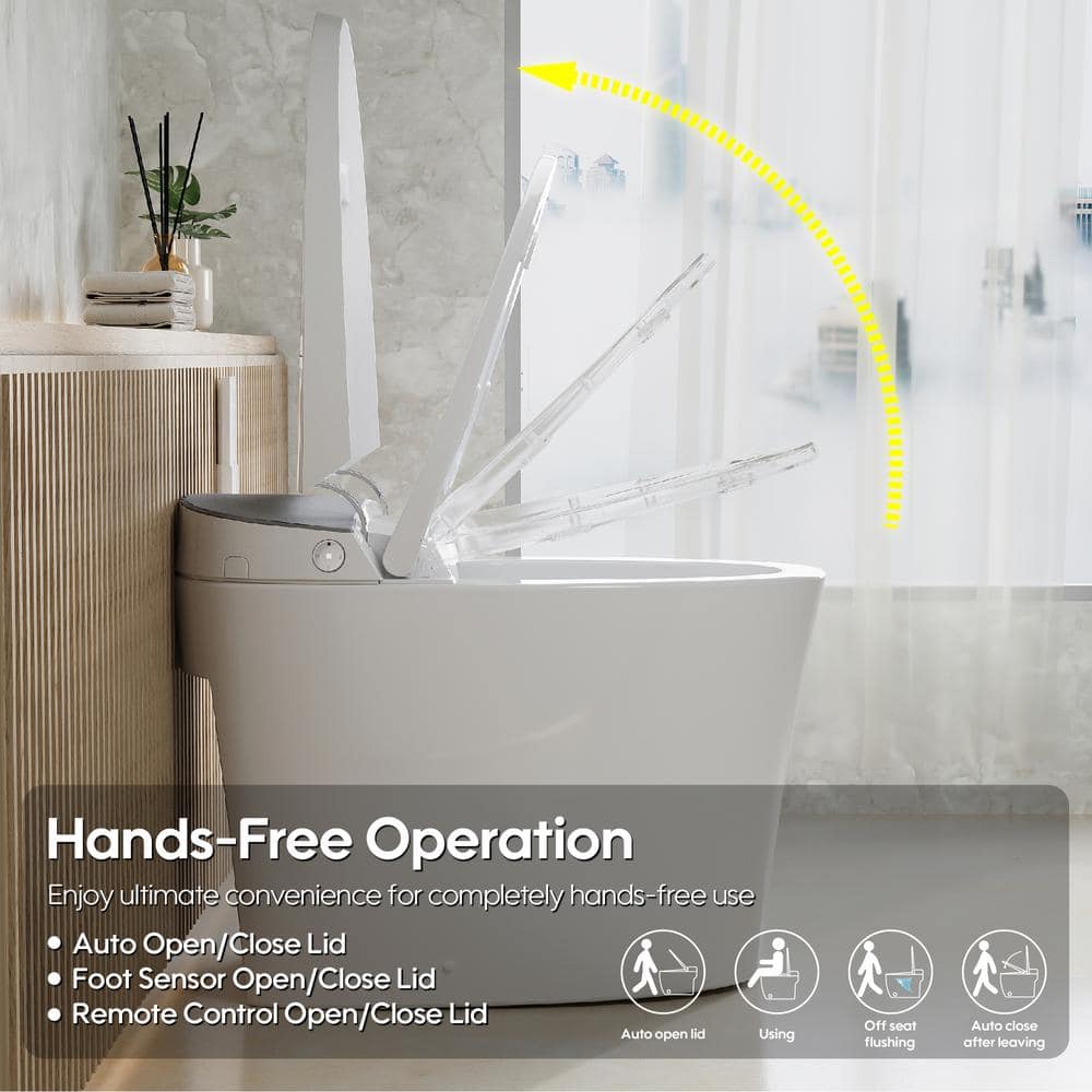 FORCLOVER Smart Dual Flush Elongated Toilet with Heated Seat & Dryer - Image 7