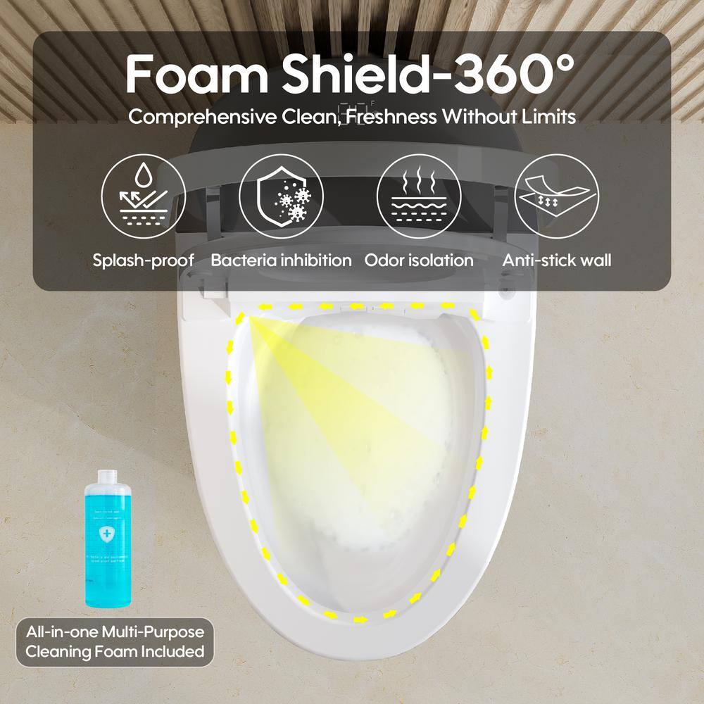 FORCLOVER Smart Dual Flush Elongated Toilet with Heated Seat & Dryer - Image 9