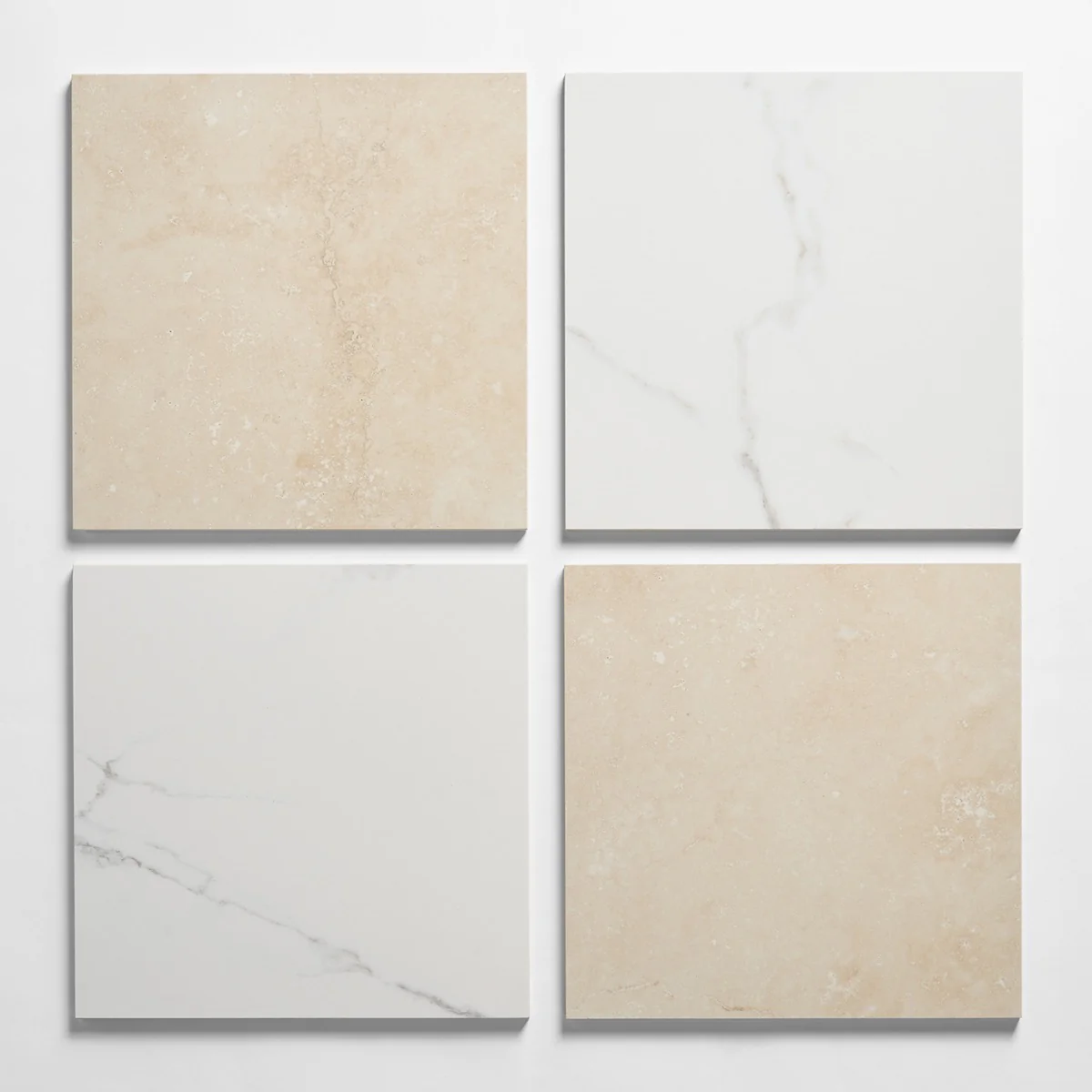 Fortunato Calacatta and Marfil 12x12 Polished Porcelain Checkerboard Tile - Image 8