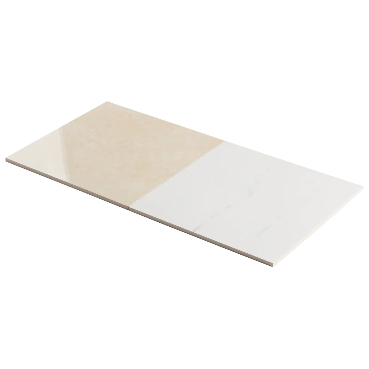 Fortunato Calacatta and Marfil 12x12 Polished Porcelain Checkerboard Tile - Image 9