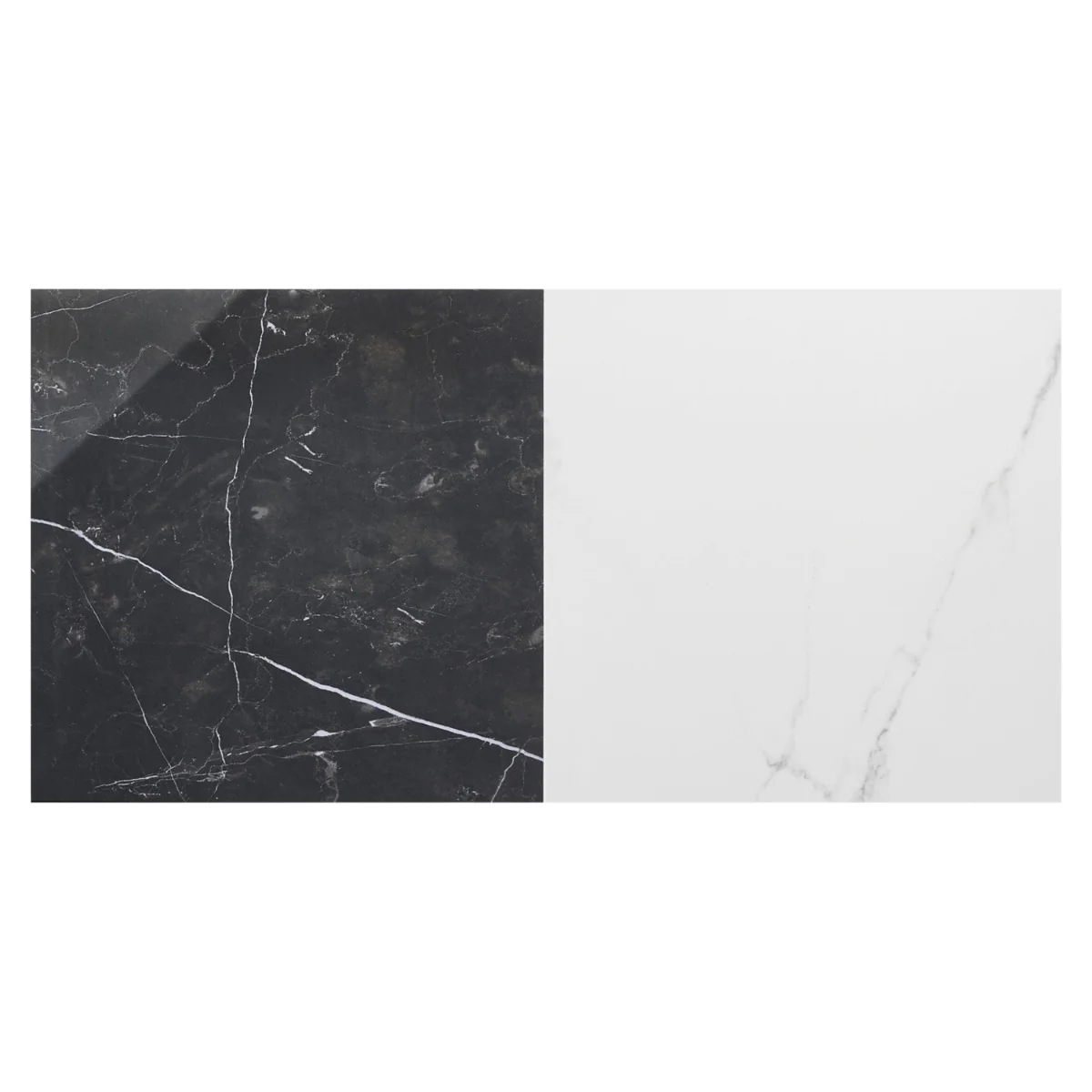 Fortunato Calacatta and Nero Marquina 12x12 Polished Porcelain Checkerboard Tile - Image 3