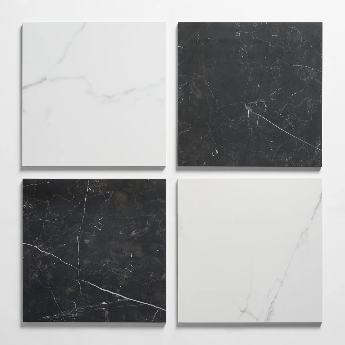 Fortunato Calacatta and Nero Marquina 12x12 Polished Porcelain Checkerboard Tile - Image 8