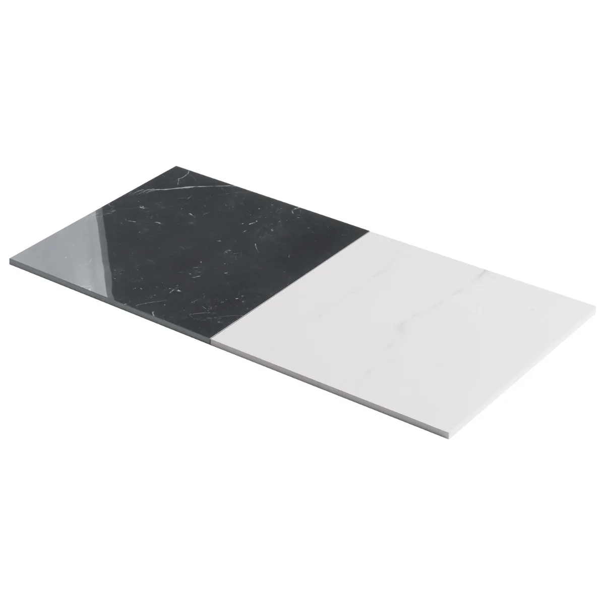 Fortunato Calacatta and Nero Marquina 12x12 Polished Porcelain Checkerboard Tile - Image 9