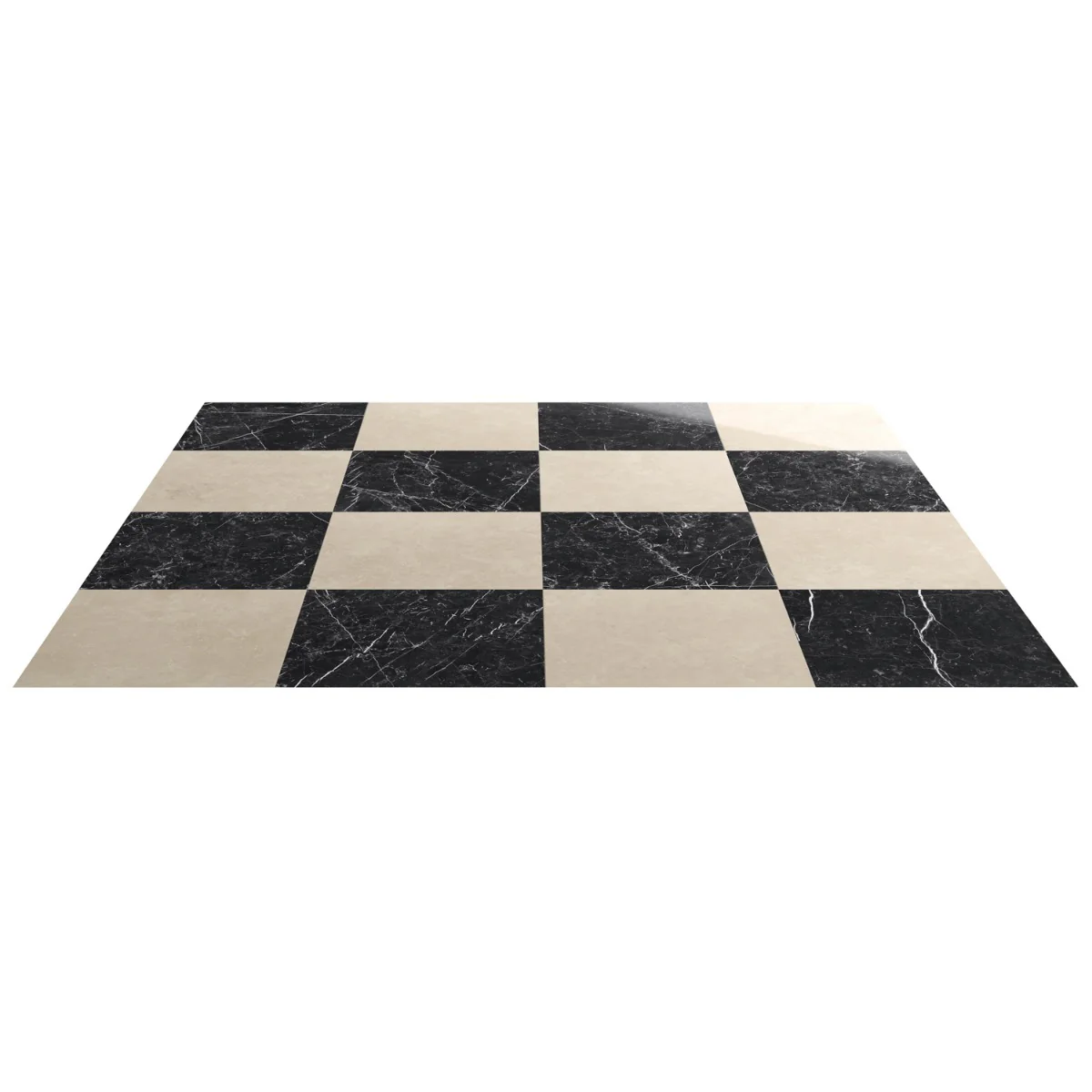 Fortunato Checkerboard Porcelain Tile - 12x12 Polished Marble Look - Image 4