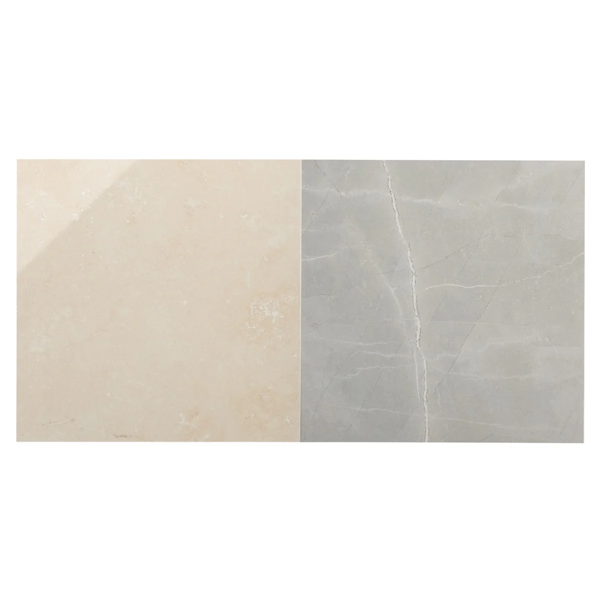 Fortunato Marfil Beige and Amani Gray 12x12 Polished Porcelain Checkerboard Tile - Image 3