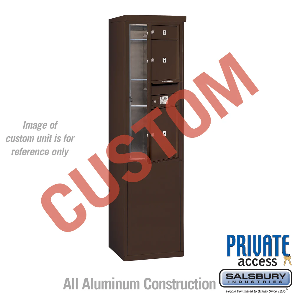 Free-Standing 4C Horizontal Mailbox Unit - 10 Door High - Bronze - Front Loading - Private Access