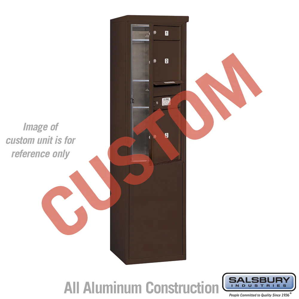 Free-Standing 4C Horizontal Mailbox Unit - 10 Door High - Bronze - Front Loading - USPS Access