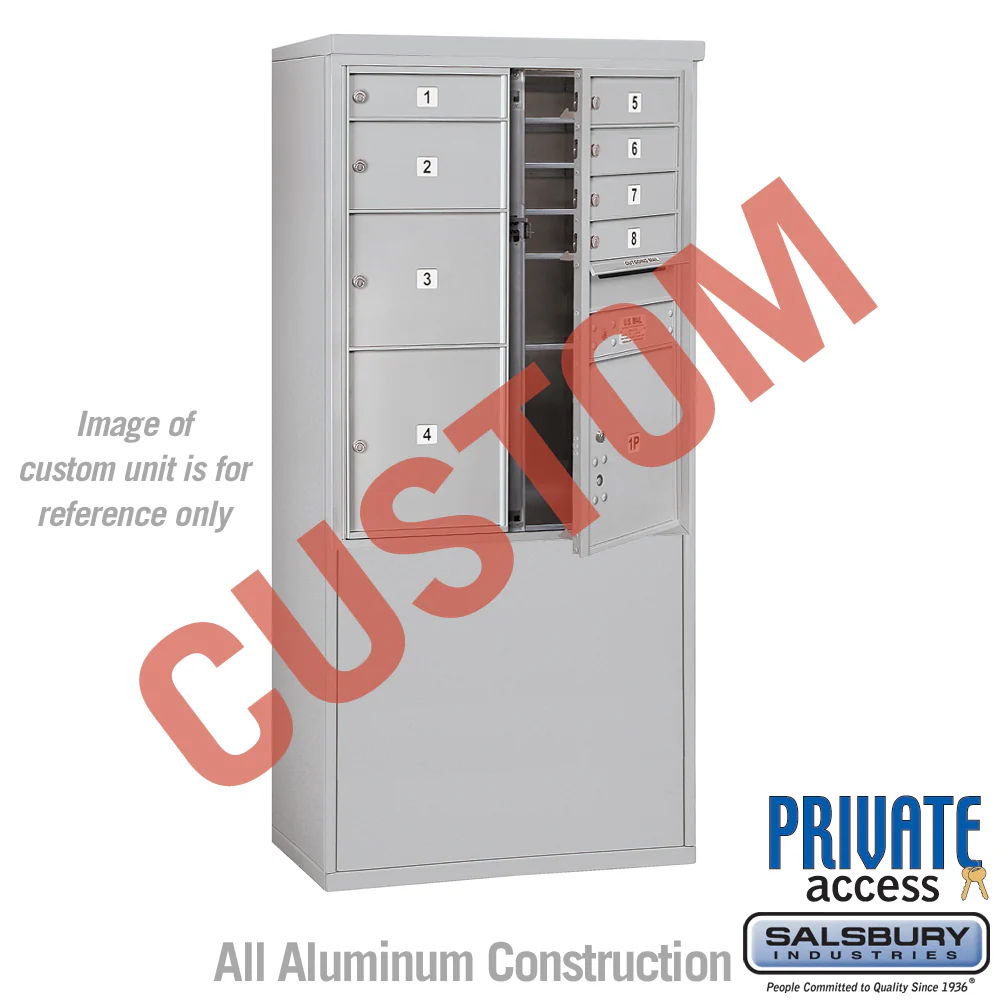 Free-Standing 4C Horizontal Mailbox Unit - 10 Door High - Double Column - Aluminum - Front Loading - Private Access
