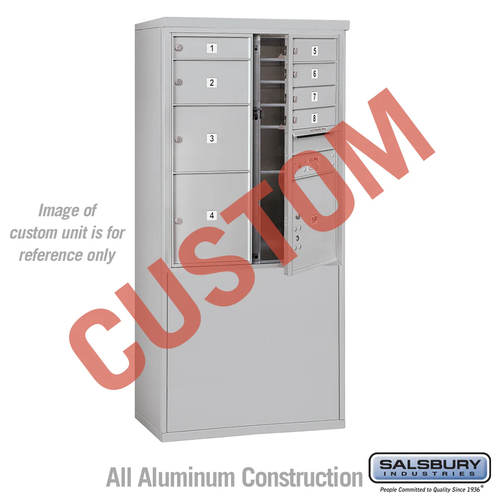 Free-Standing 4C Horizontal Mailbox Unit - 10 Door High - Double Column - Aluminum - Front Loading - USPS Access