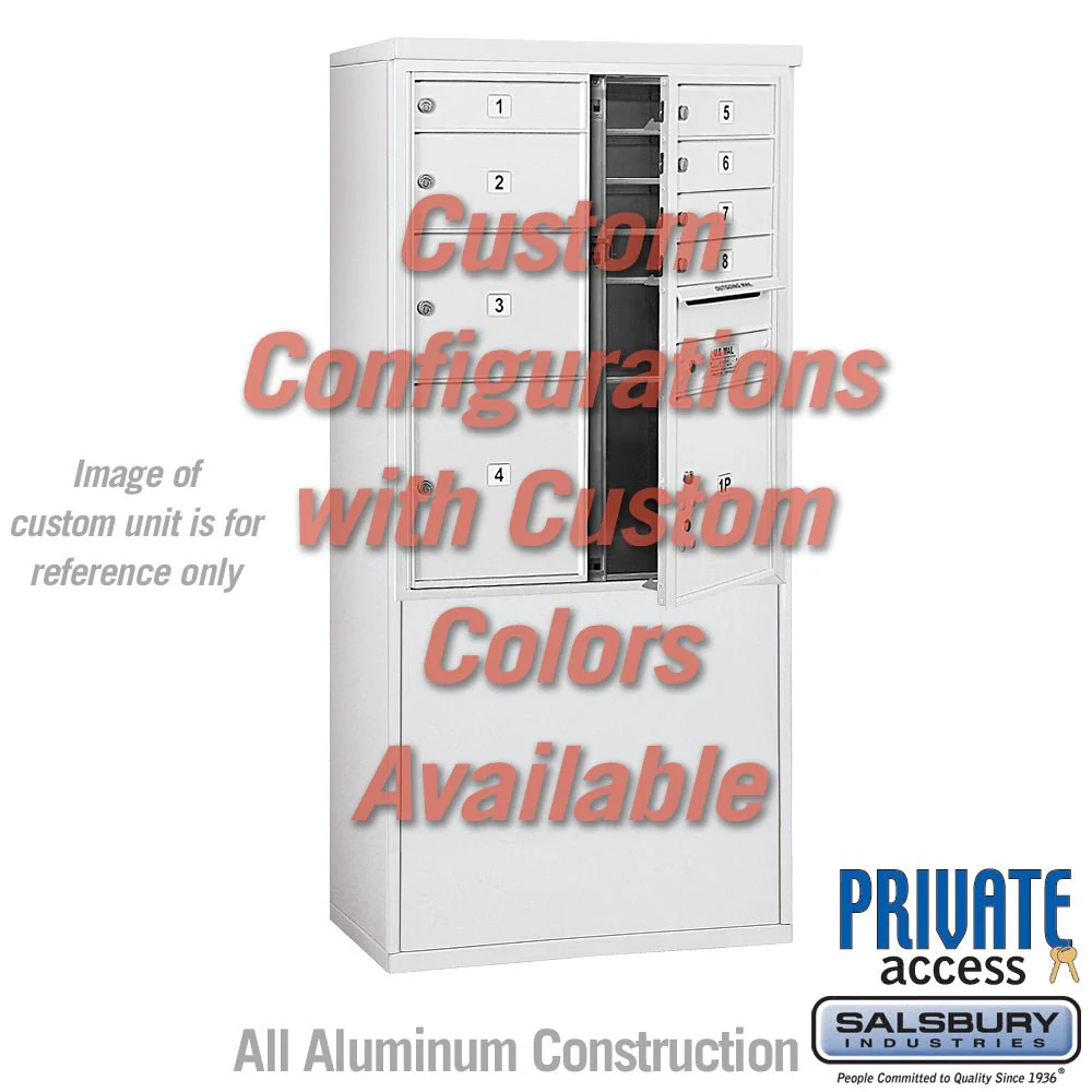Free-Standing 4C Horizontal Mailbox Unit - 10 Door High, Double Column, Custom Color, Front Loading, Private Access