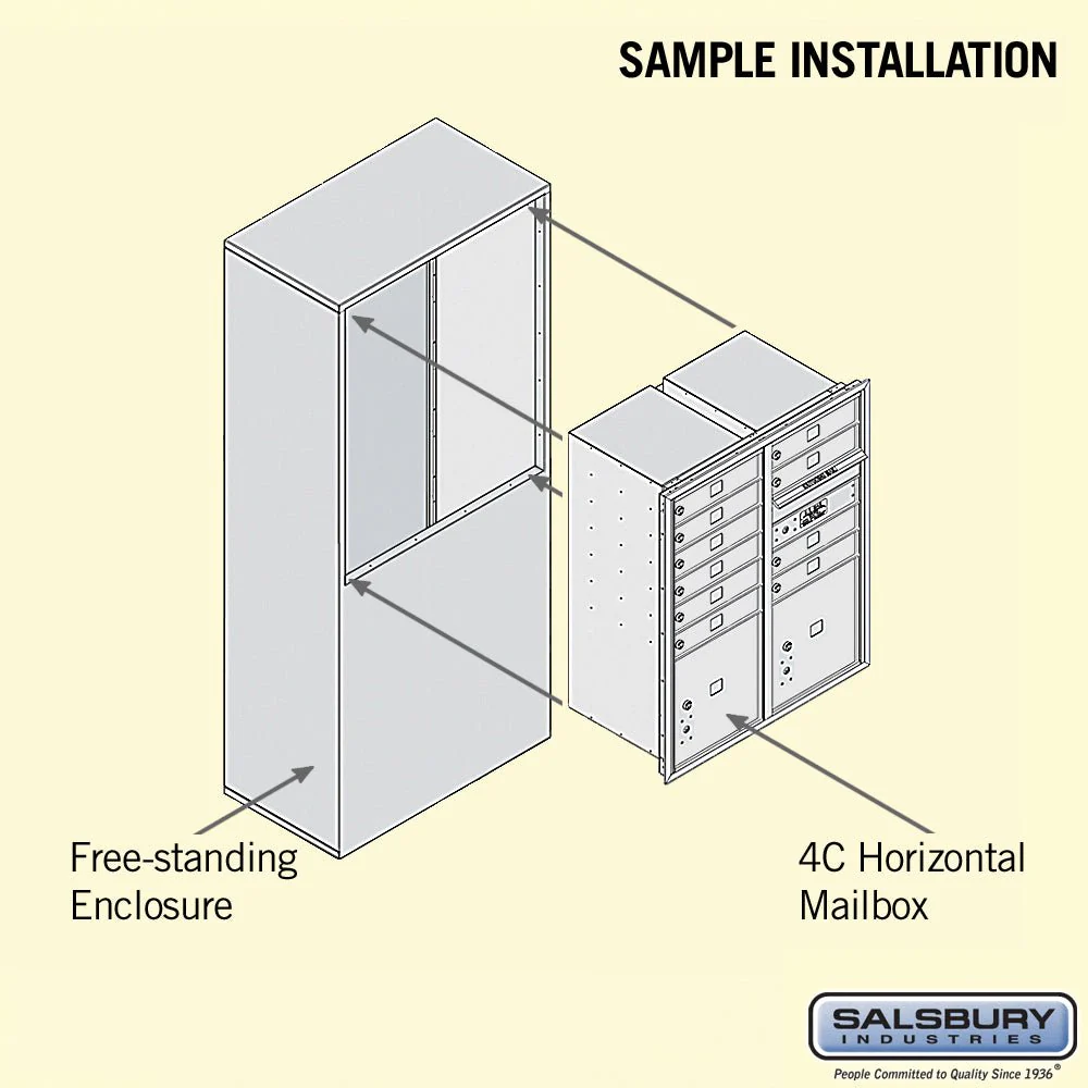 Free-Standing 4C Horizontal Mailbox Unit - 10 Door High, Double Column, Custom Color, Front Loading, Private Access - Image 4