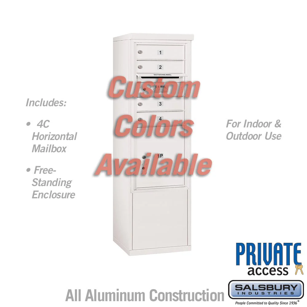 Free-Standing 4C Horizontal Mailbox Unit - 10 Door High, Front Loading, Private Access