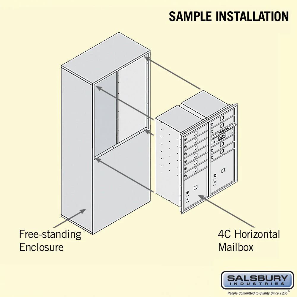 Free-Standing 4C Horizontal Mailbox Unit - 10 Door High, Front Loading, Private Access - Image 4
