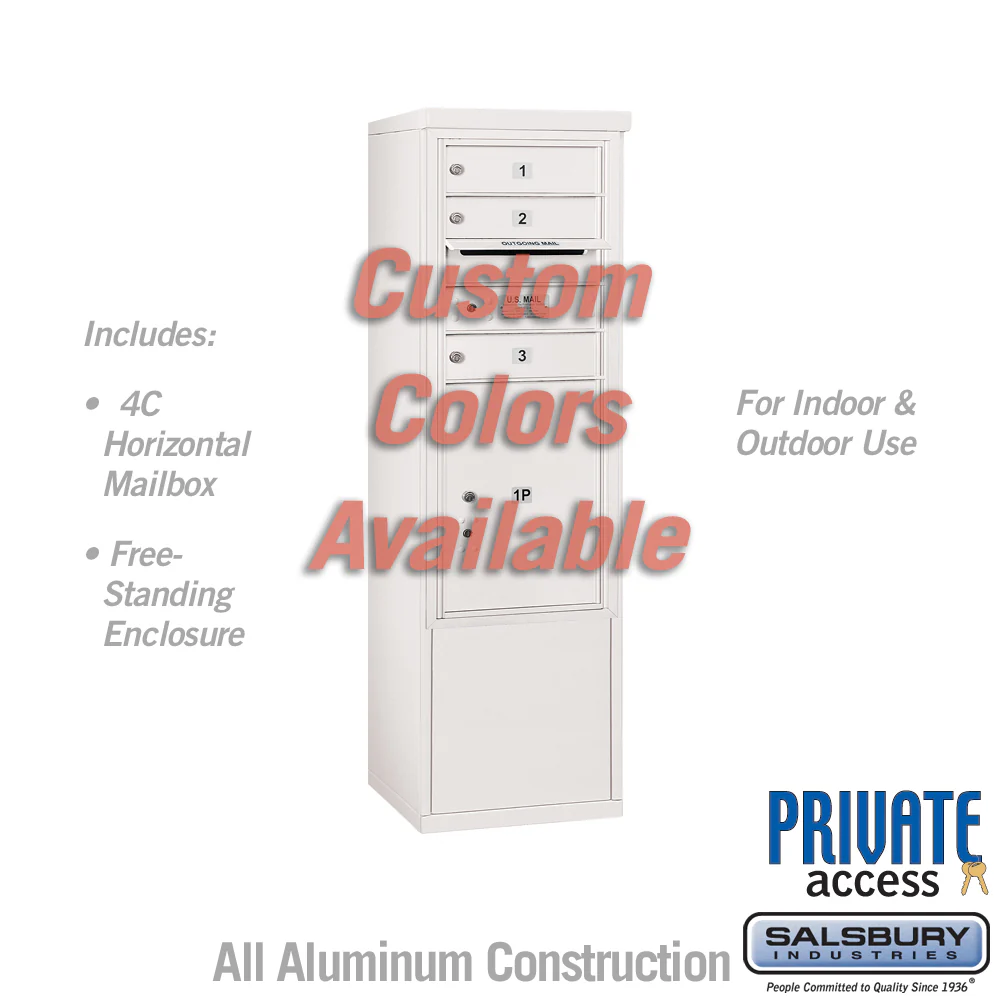Free-Standing 4C Horizontal Mailbox Unit - 10 Door High, Front Loading, Private Access - Image 5